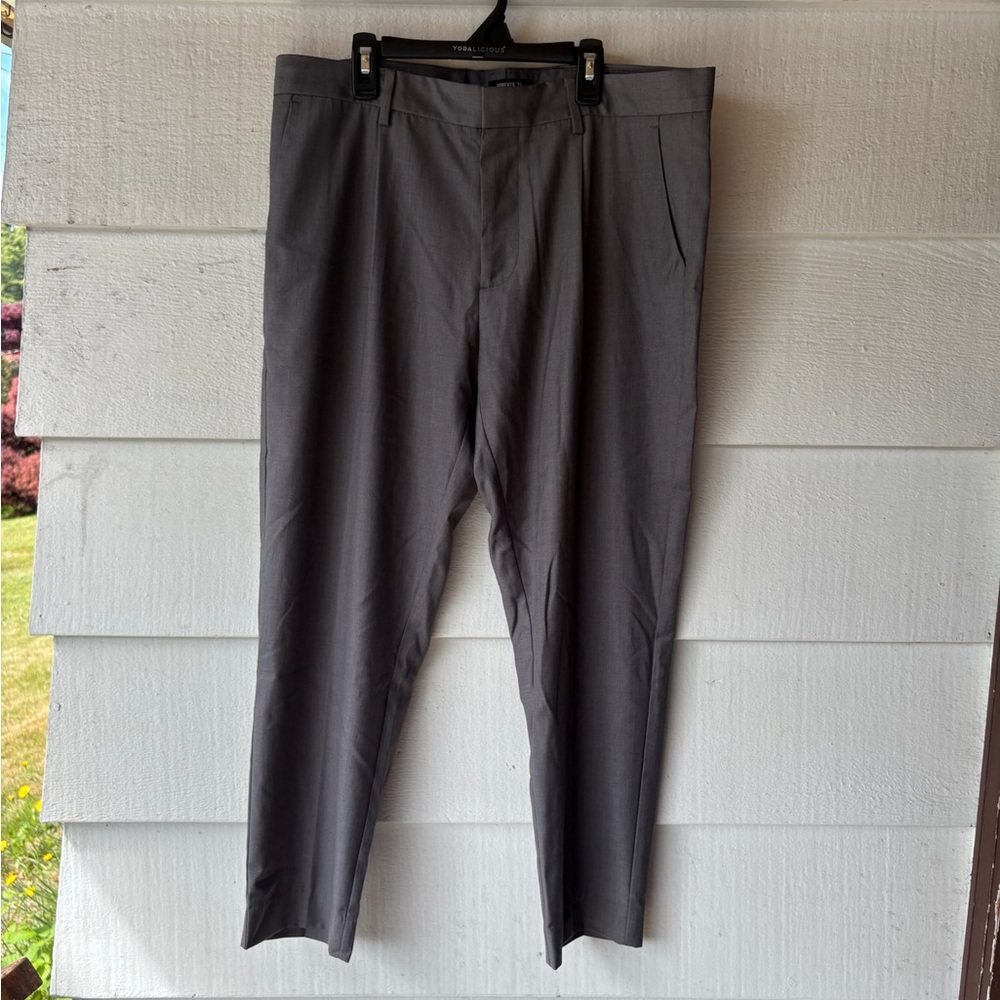 Forever 21 Gray Dress Pants Straight-Leg Classic